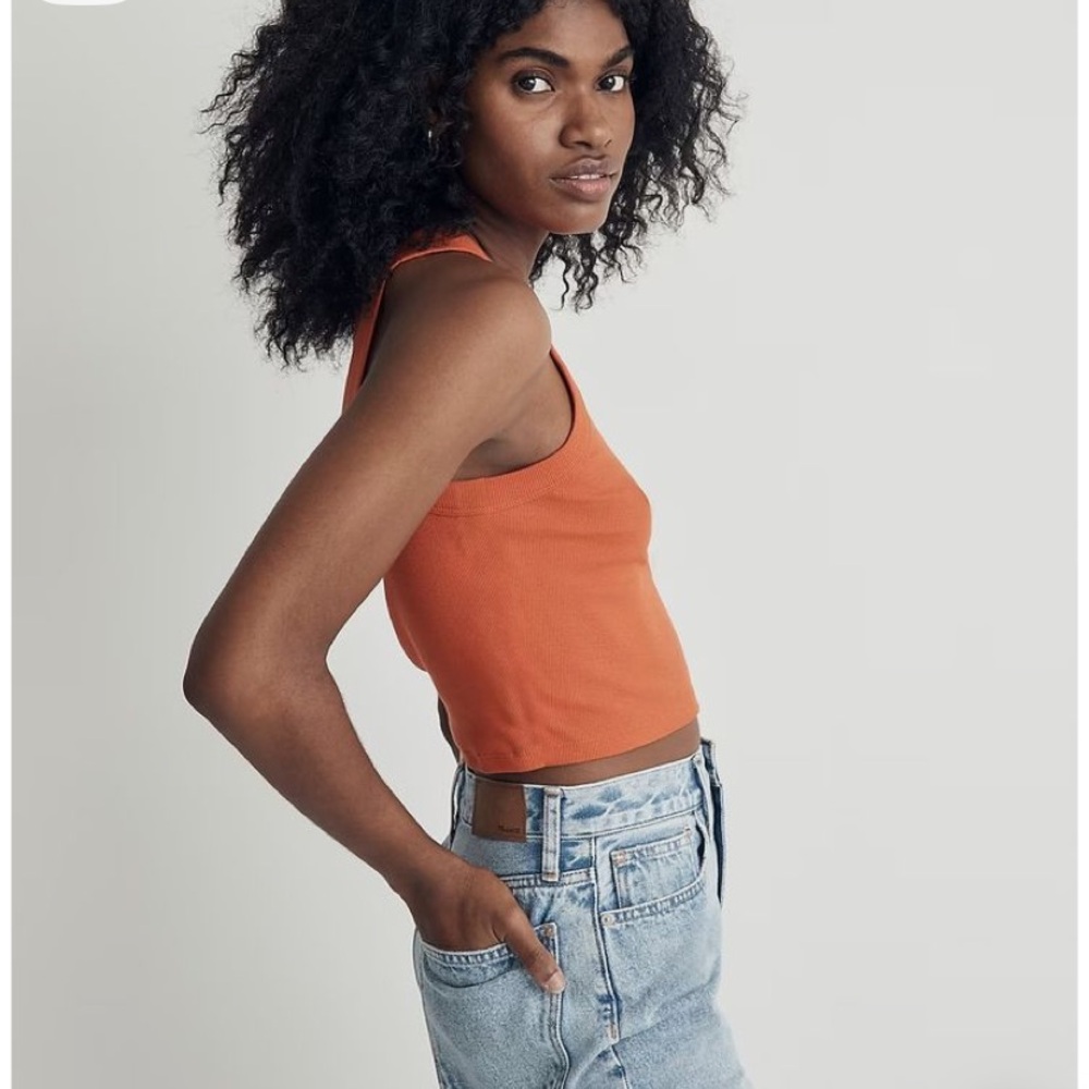 Madewell Supima Cotten Orange Tank Top